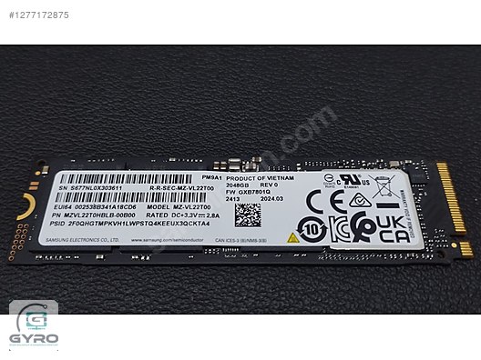 Samsung SSD 2TB PM9A1 MZVL22T0HBLB NVMe PCIe 4.0